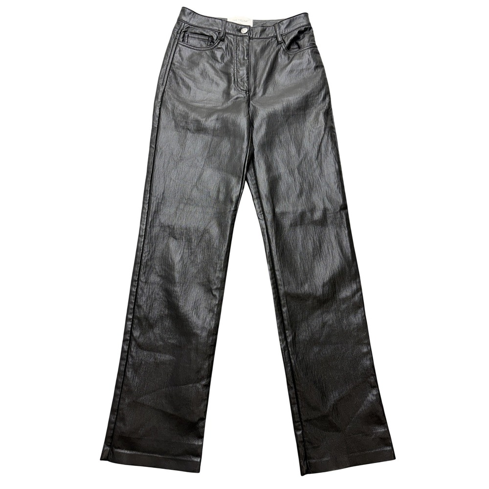 Wilfred Aritzia Melina Faux Leather Pants Womens‎ 0 Black Straight High Rise